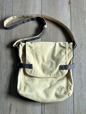 DKNY Crossbody Canvas Messenger Bag in Light beige with Adjustable Strap
